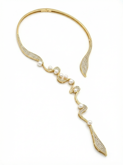 Vortelle Luxury Studded Statement Necklace