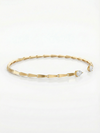 Velora moissanite choker necklace angle view – sterling silver luxury necklace by Aagami