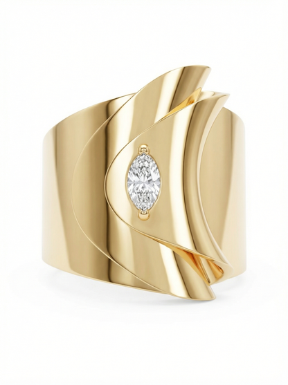 Foldiq Sculptural Folded Metal Ring