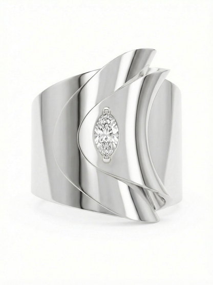Foldiq Sculptural Folded Metal Ring
