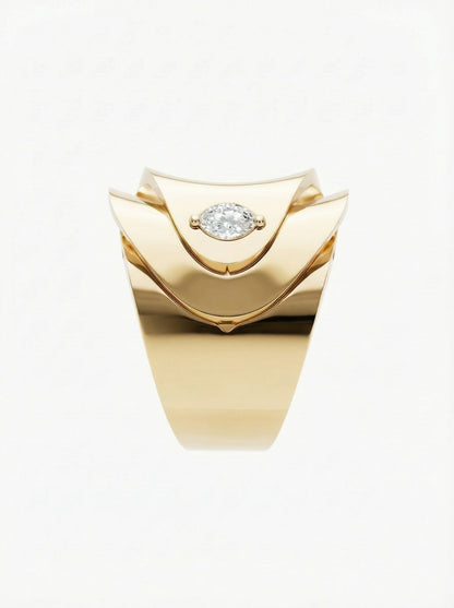 Foldiq Sculptural Folded Metal Ring