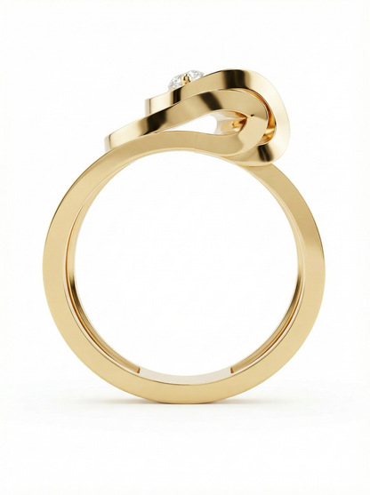 Foldiq Sculptural Folded Metal Ring