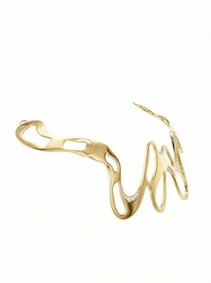 Luna designer choker necklace – sterling silver with moissanite stones by Aagami Jewellery