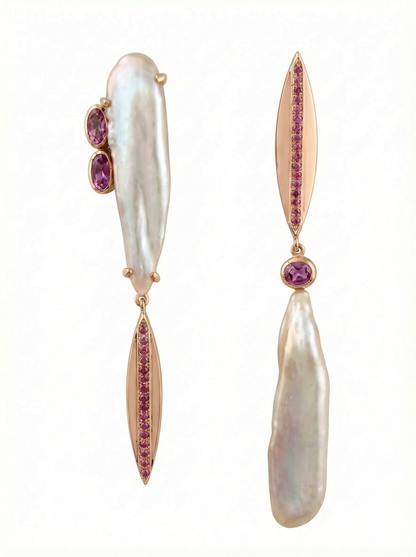 Twin Drop Minimalist Dangle Earring