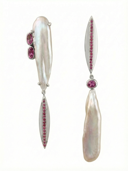 Twin Drop Minimalist Dangle Earring