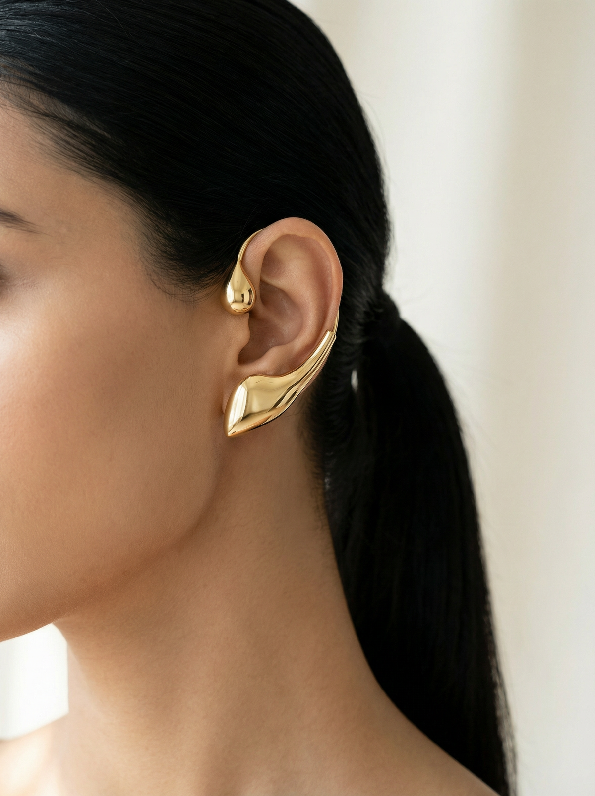 earbuds - metallic earcuff wrap-around earring