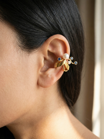 Cuffora Studded Pearl Earcuff