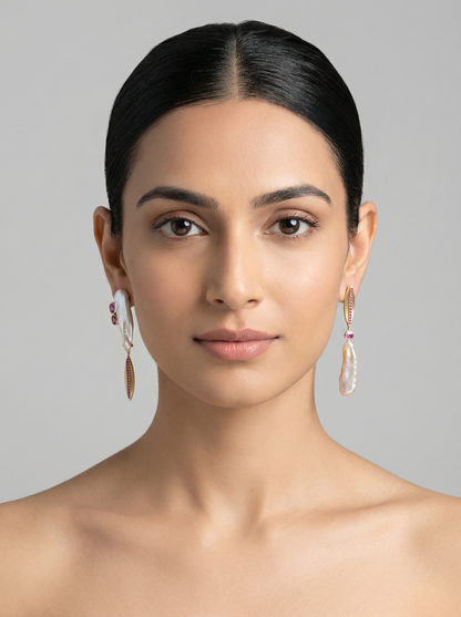 Twin Drop Minimalist Dangle Earring