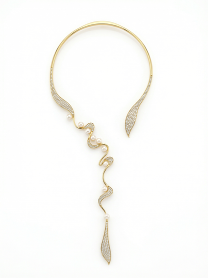 Vortelle Luxury Studded Statement Necklace