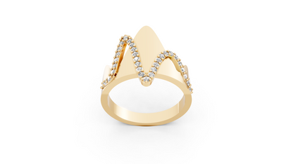 Loop de Wave Studded Diamond Ring