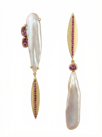 Twin Drop Minimalist Dangle Earring