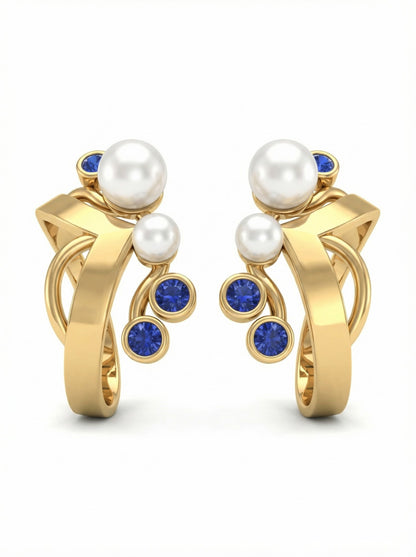 Cuffora Studded Pearl Earcuff