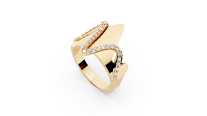 Loop de Wave Studded Diamond Ring