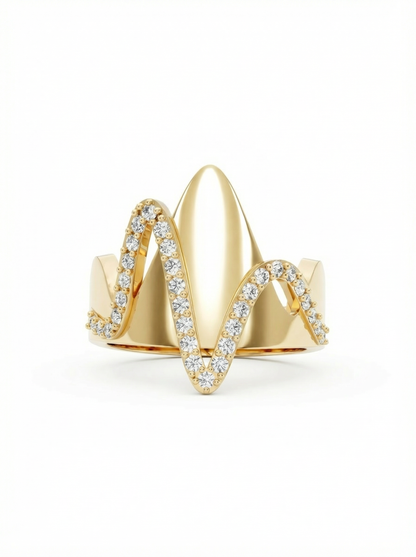 Loop de Wave Studded Diamond Ring