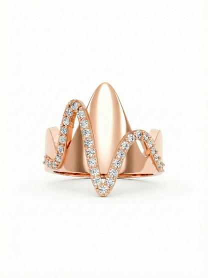 Loop de Wave Studded Diamond Ring
