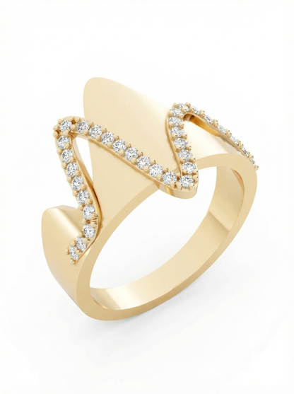 Loop de Wave Studded Diamond Ring