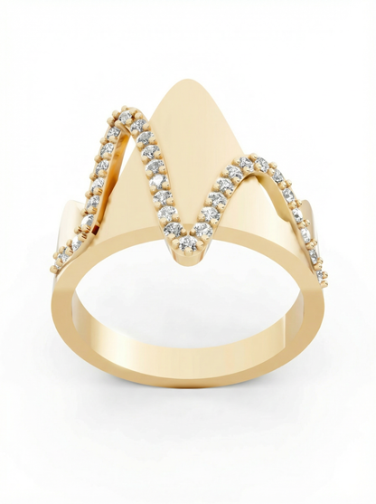 Loop de Wave Studded Diamond Ring